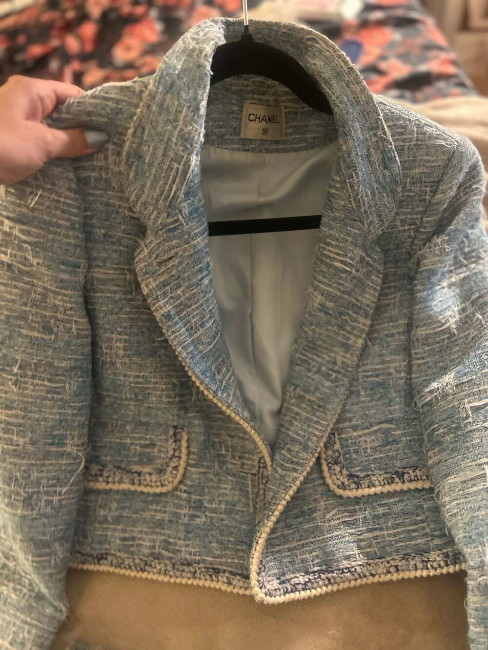 Chanel Blue Tweed Blazer and Skirt Set Size 40 - Picture 2 of 14